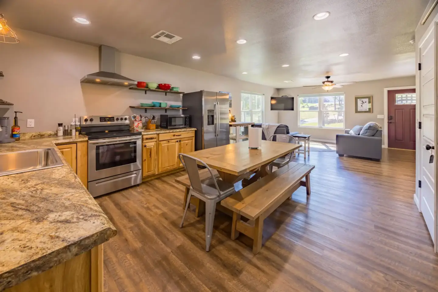 Open-plan living room and kitchen